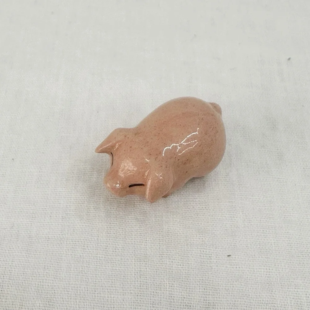 Porcelain Miniature Hagen Renaker Landrace Pink Piglet Baby Piggy Pig‎ Farm Tiny